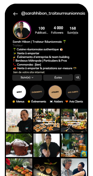 Nouveau profil Instagram e Sarah Hibon